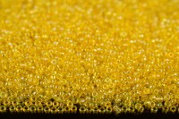 Бисер японский MIYUKI круглый 15/0 #0252 желтый, радужный прозрачный, 10 грамм