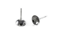 Гвоздики основы для серег 14х8х0,8мм, площадка 7мм, цвет стальной, хирургическая сталь, 21-056, 1 пара