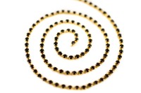 Стразовая цепь, звено 2,0х2,0мм, цвет черный/золото, латунь, 47-024, 50см (около 160 страз)