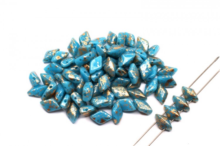Бусины GemDuo 8х5мм, отверстие 0,8мм, цвет 63030/94401 голубой, золотые брызги, 709-128, 10г (около 64шт) Бусины GemDuo 8х5мм, отверстие 0,8мм, цвет 63030/94401 голубой, золотые брызги, 709-128, 10г (около 64шт)
