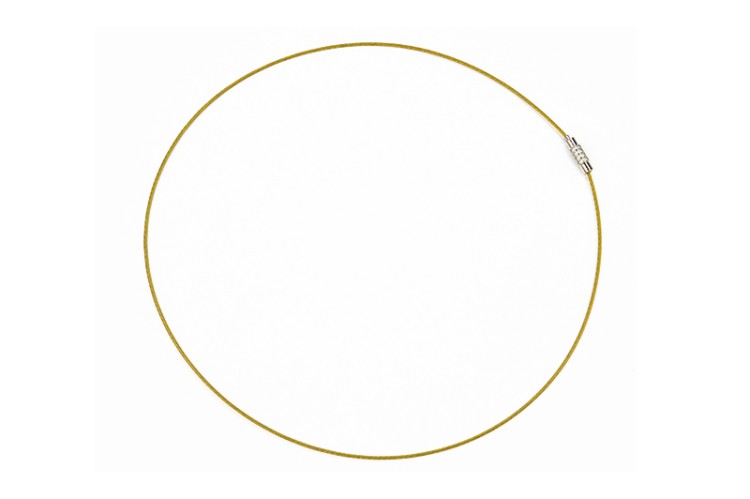 Основа для колье с замком винт, толщина 1мм, длина около 45см, цвет золото, латунь/сталь, 34-049, 1шт Основа для колье с замком винт, толщина 1мм, длина около 45см, цвет золото, латунь/сталь, 34-049, 1шт