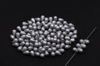 Бусины Side Drill Tear Drop 6х4мм, отверстие 0,8мм, цвет 00030/27070 серебро матовый, 754-024, 10г (около 70шт)