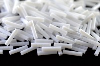 Бисер японский TOHO Bugle стеклярус 9мм #0041 белый, непрозрачный, 5 грамм