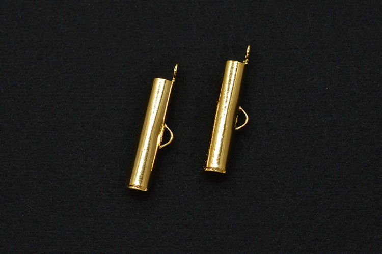 Концевик-трубочка с петелькой 20х6мм, внутренний диаметр 3мм, отверстие 1х2мм, цвет золото, 04-140, 2шт Концевик-трубочка с петелькой 20х6мм, внутренний диаметр 3мм, отверстие 1х2мм, цвет золото, 04-140, 2шт