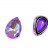 Кристалл Капля 14х10мм пришивной в оправе, цвет violet FL /платина, 43-245, 2шт - Кристалл Капля 14х10мм пришивной в оправе, цвет violet FL /платина, 43-245, 2шт