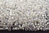 Бисер японский MIYUKI Delica цилиндр 11/0 DB-1701 светло-бежевый радужный, жемчужная линия внутри, 5 грамм