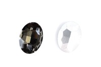 Кристалл Овал 18х13х5,5мм, цвет серый, стекло, 26-327, 2шт