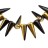 Бусины Spike beads 17х7мм, отверстие 0,8мм, цвет 23980/26441 черный/золотой непрозрачный, 757-012, 10г (около 13шт) - Бусины Spike beads 17х7мм, отверстие 0,8мм, цвет 23980/26441 черный/золотой непрозрачный, 757-012, 10г (около 13шт)