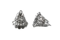 Концевик 23х21мм, внутренний диаметр 15мм, отверстие 2мм, цвет платина, сплав металлов, 01-319, 2шт