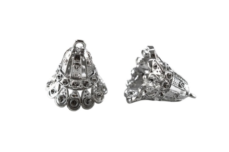 Концевик 23х21мм, внутренний диаметр 15мм, отверстие 2мм, цвет платина, сплав металлов, 01-319, 2шт Концевик 23х21мм, внутренний диаметр 15мм, отверстие 2мм, цвет платина, сплав металлов, 01-319, 2шт