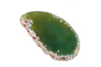 Срез Агата природного, оттенок зеленый, 67х39х5,5мм, отверстие 2мм, 37-301, 1шт