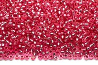 Бисер чешский PRECIOSA круглый 11/0 08275 розовый, серебряная линия внутри, 50г