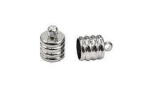 Концевик 11х8мм, внутренний диаметр 6,5мм, отверстие 1,5мм, цвет платина, латунь, 01-086, 2шт