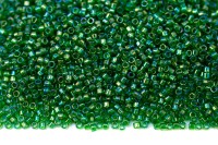 Бисер японский TOHO Treasure цилиндрический 11/0 #0167B зеленая трава, радужный прозрачный, 5 грамм