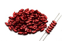 Бусины StormDuo 7х3мм, отверстие 0,8мм, цвет 01890 красный матовый металлик, 752-011, 10г (около 70шт)