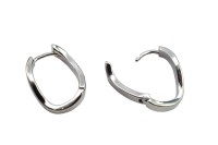 Серьги Конго Овал 19х15х4мм, латунь, родий, 21-434, 1 пара