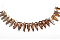 Бусины Villa beads 6х13мм, отверстие 0,8мм, цвет 00030/29501 Crystal, Sliperit Half, 700-010,около 10г (около 23шт)