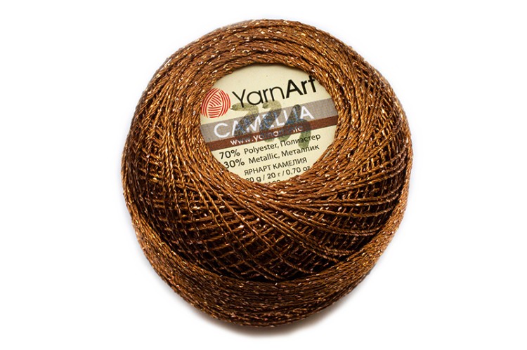 Пряжа Camellia YarnArt, цвет 0422 шоколад, 70% полиэстер/30% металлик, 20г, 190м, 1шт Пряжа Camellia YarnArt, цвет 0422 шоколад, 70% полиэстер/30% металлик, 20г, 190м, 1шт