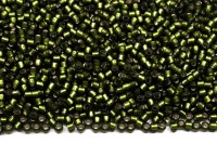 Бисер японский TOHO круглый 15/0 #0037F оливковый матовый, серебряная линия внутри, 10 грамм