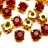 Шатоны Astra 6мм пришивные в оправе, цвет 11 красный/золото, стекло/латунь, 62-031, 40шт - Шатоны Astra 6мм пришивные в оправе, цвет 11 красный/золото, стекло/латунь, 62-031, 40шт
