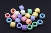 Бусины акриловые Цилиндр 8х6м, отверстие 4мм ассорти цветов, 540-359, 10гр (около 35шт)