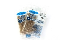 Бисер чешский PRECIOSA круглый 10/0 48042 серо-бежевый прозрачный блестящий, 5 грамм