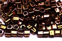 Бисер японский TOHO Cube кубический 4мм #0224 олимпийская бронза, 5 грамм