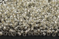 Бисер японский TOHO круглый 11/0 #PF2700S хрусталь серебряная линия внутри/зеленый, светящийся в темноте , 10 грамм