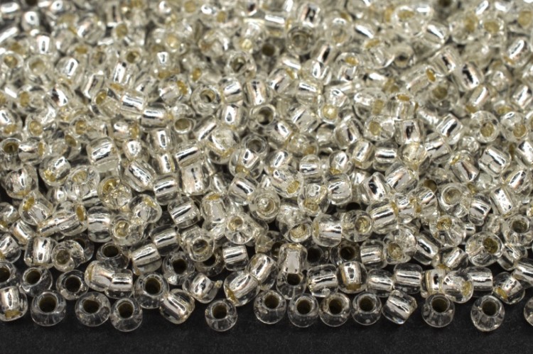 Бисер японский TOHO круглый 11/0 #PF2700S хрусталь серебряная линия внутри/зеленый, светящийся в темноте , 10 грамм Бисер японский TOHO круглый 11/0 #PF2700S хрусталь серебряная линия внутри/зеленый, светящийся в темноте , 10 грамм