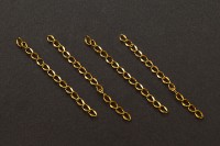 Цепочка для бижутерии, длина 4-5см, звено овальное 4,5х2,5х0,5мм, цвет золото, хирургическая сталь, 27-367, 4шт