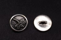 Пуговица TierraCast Стрекоза 17мм, отверстие 2,2мм, цвет античное серебро, 94-6573-12, 1шт
