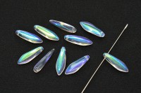 Бусины Dagger beads 16х5мм, отверстие 0,8мм, цвет 00030/28701 хрусталь AB, 736-138, 10шт