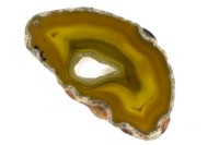 Срез Агата природного, оттенок зеленый, 76х44х5мм, отверстие 2мм, 37-300, 1шт