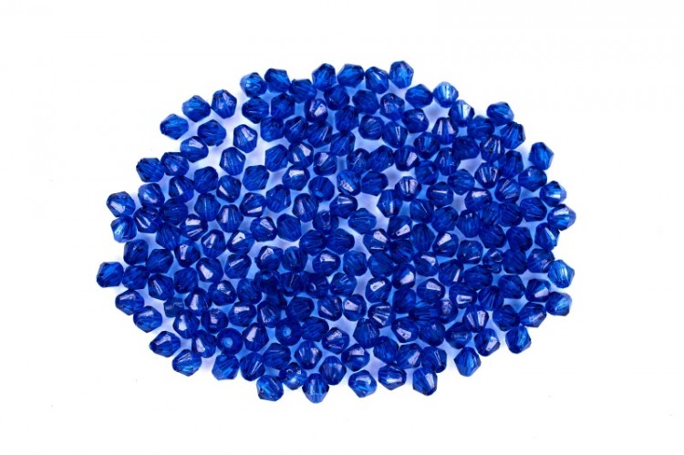 Бусины акриловые Биконус 4х4мм, цвет синий прозрачный, 540-321, 10г (около 210шт) Бусины акриловые Биконус 4х4мм, цвет синий прозрачный, 540-321, 10г (около 210шт)
