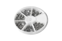 Набор бусин разделительных Цветочки 4,5-7х3-3,5мм, отверстие 1мм, цвет античное серебро, сплав металлов, 24-028, 1уп (около 120шт)