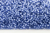 Бисер китайский круглый размер 12/0, цвет 0313 синий, цветная линия внутри, 450г