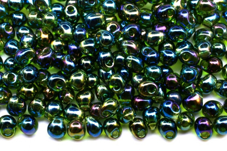 Бисер MIYUKI Drops 3,4мм #0288 оливковый, радужный прозрачный, 10 грамм Бисер MIYUKI Drops 3,4мм #0288 оливковый, радужный прозрачный, 10 грамм