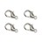 Замок-карабин 12х6мм, отверстие 1,5мм, цвет серебро, сплав металлов, 07-003, 4шт - Замок-карабин 12х6мм, отверстие 1,5мм, цвет серебро, сплав металлов, 07-003, 4шт