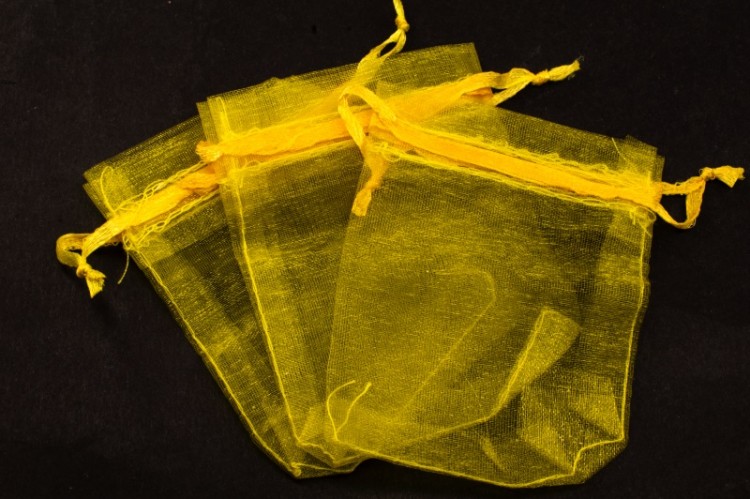 Сумочка из органзы подарочная 7х9см, цвет желтый, 36-012, 1шт Сумочка из органзы подарочная 7х9см, цвет желтый, 36-012, 1шт