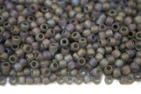 Бисер японский TOHO круглый 8/0 #0176BF серый матовый, радужный прозрачный, 10 грамм
