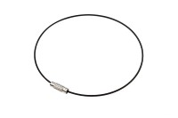 Основа для браслета 21см, диаметр 75мм, толщина 1мм, цвет черный, замок винт, сталь, 16-029, 1шт