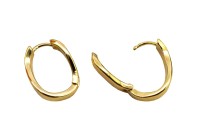 Серьги Конго Овал 19х15х4мм, латунь, позолота, 21-435, 1 пара