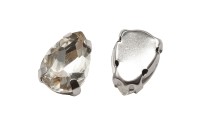 Кристалл Капля 10х7мм пришивной в оправе, цвет хрусталь, стекло, 43-131, 2шт