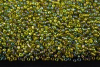 Бисер китайский круглый размер 12/0, цвет 0164 зеленый прозрачный, радужный, 450г