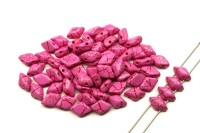 Бусины GemDuo 8х5мм, отверстие 0,8мм, цвет 02010/24611 розовый/красный кракле, 709-181, 10г (около 64шт)