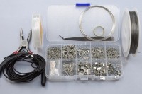 Набор фурнитуры для бижутерии и создания украшений, с инструментами, цвет платина, 01-01-06, 1уп