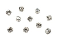 Шатоны Preciosa Maxima 3,2мм в оправе, цвет crystal DF Velvet/silver, 63-235, 10шт