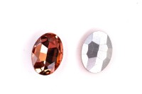 Кристалл Овал 18х13х5,5мм, цвет персиковый, стекло, 26-322, 2шт
