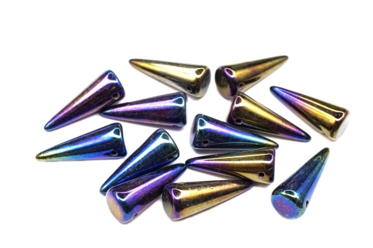 Бусины Spike beads 17х7мм, отверстие 0,8мм, цвет 23980/21435 синий ирис, 757-010, 10г (около 13шт) Бусины Spike beads 17х7мм, отверстие 0,8мм, цвет 23980/21435 синий ирис, 757-010, 10г (около 13шт)