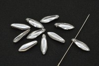 Бусины Dagger beads 16х5мм, отверстие 0,8мм, цвет 00030/27001 прозрачный/серебро Лабрадор, 736-137, 10шт